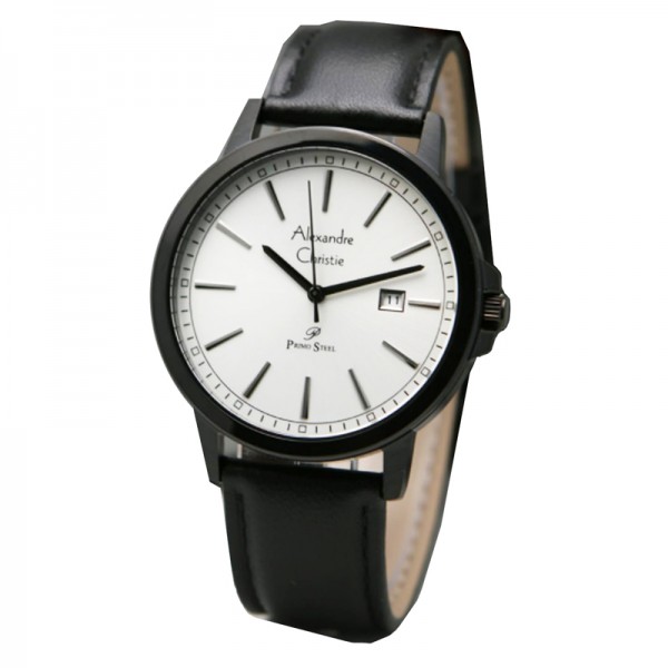 Alexandre Christie AC 1014 Black White Leather Lady LDLIGSL